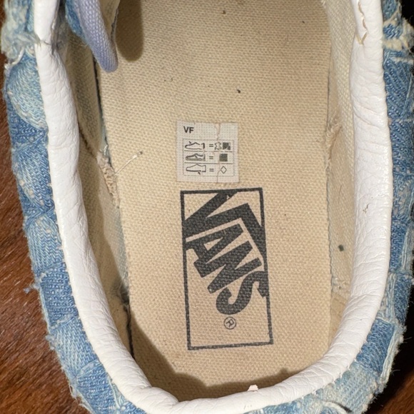 Vans Women's Blue Denim Checkered Platform Sneakers - Picture 5 of 5